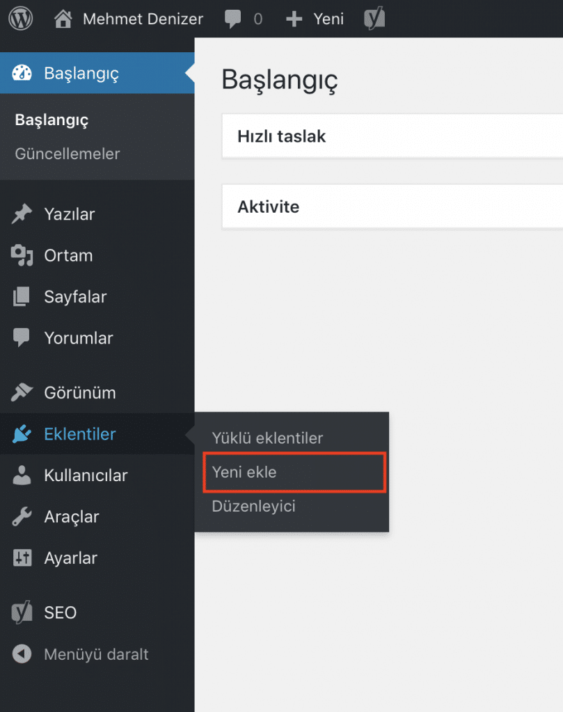 Yoast SEO Kurulum 1