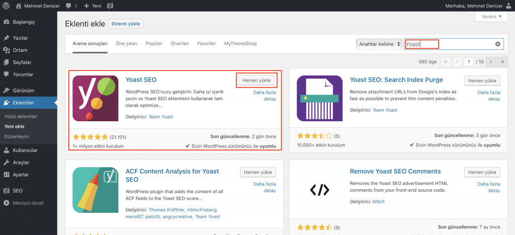 Yoast SEO Kurulum 2